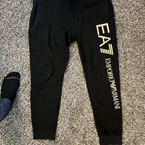 Emporio Armani Black and Gold Men's Pants